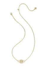 KENDRA SCOTT DESIGN Abbie Medallion Gold Short Pendant Necklace in Neutral Mix