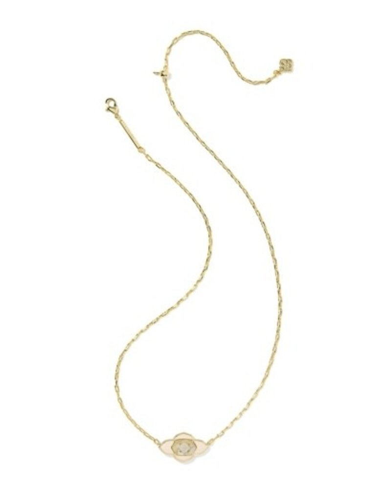 KENDRA SCOTT DESIGN Abbie Medallion Gold Short Pendant Necklace in Neutral Mix