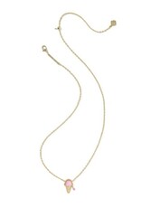 KENDRA SCOTT DESIGN Ice Cream Gold Short Pendant Necklace in Pastel Pink Mother-of-Pearl