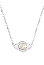 KENDRA SCOTT DESIGN Abbie Medallion Silver Short Pendant Necklace in White Mix