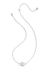 KENDRA SCOTT DESIGN Abbie Medallion Silver Short Pendant Necklace in White Mix