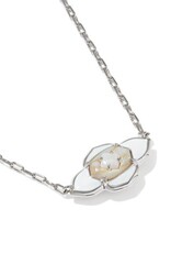 KENDRA SCOTT DESIGN Abbie Medallion Silver Short Pendant Necklace in White Mix