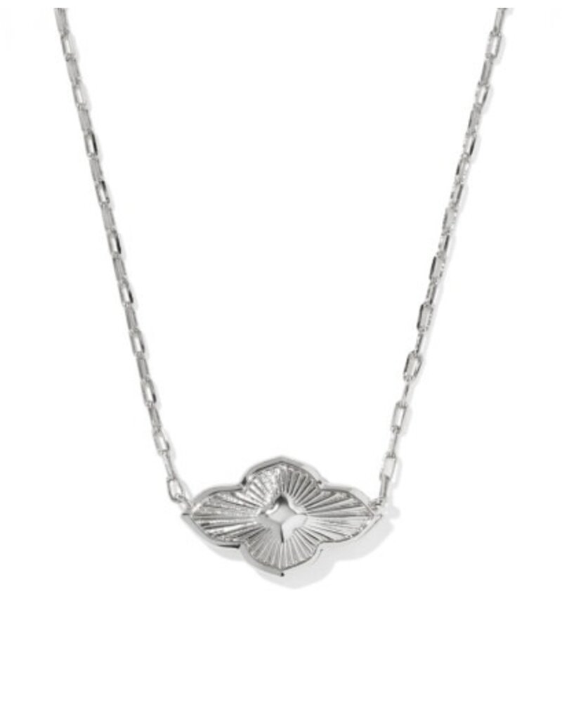 KENDRA SCOTT DESIGN Abbie Medallion Silver Short Pendant Necklace in White Mix