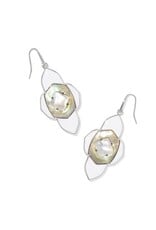 KENDRA SCOTT DESIGN Abbie Medallion Silver Drop Earrings in White Mix