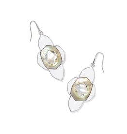 KENDRA SCOTT DESIGN Abbie Medallion Silver Drop Earrings in White Mix
