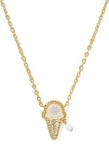 KENDRA SCOTT DESIGN Ice Cream Gold Short Pendant Necklace in Ivory Mother-of-Pearl