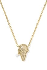 KENDRA SCOTT DESIGN Ice Cream Gold Short Pendant Necklace in Ivory Mother-of-Pearl