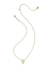KENDRA SCOTT DESIGN Ice Cream Gold Short Pendant Necklace in Ivory Mother-of-Pearl