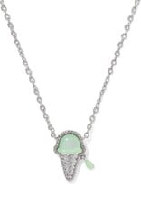 KENDRA SCOTT DESIGN Ice Cream Silver Short Pendant Necklace in Mint Mother-of-Pearl