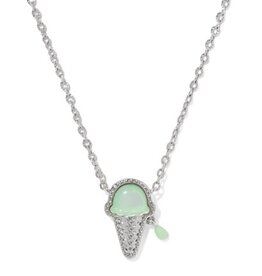 KENDRA SCOTT DESIGN Ice Cream Silver Short Pendant Necklace in Mint Mother-of-Pearl
