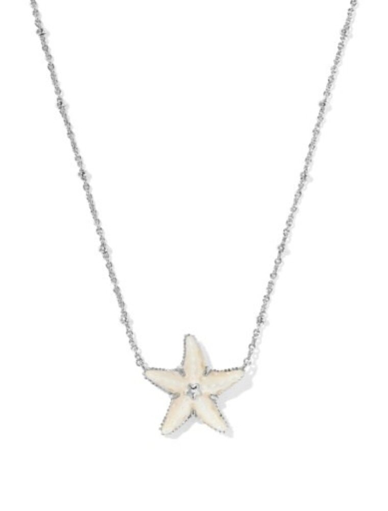 KENDRA SCOTT DESIGN Parker Starfish Silver Short Pendant Necklace in Natural Mother-of-Pearl