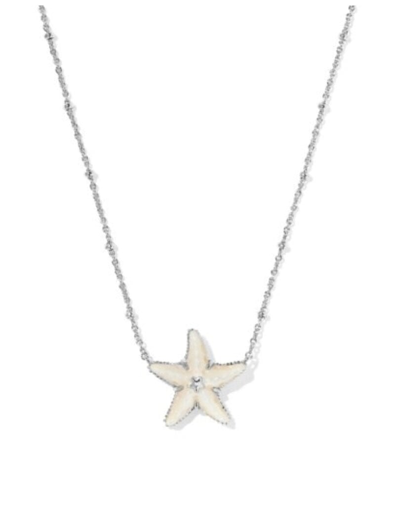 KENDRA SCOTT DESIGN Parker Starfish Silver Short Pendant Necklace in Natural Mother-of-Pearl