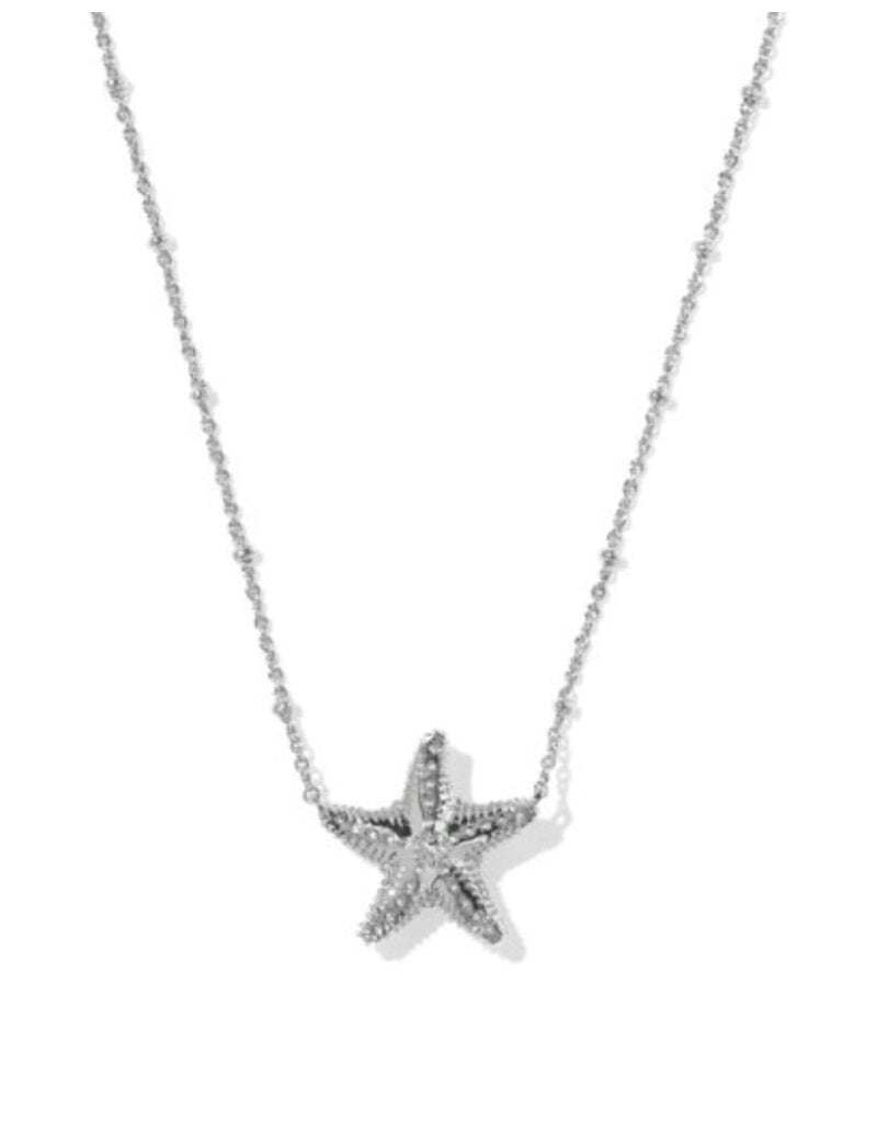 KENDRA SCOTT DESIGN Parker Starfish Silver Short Pendant Necklace in Natural Mother-of-Pearl