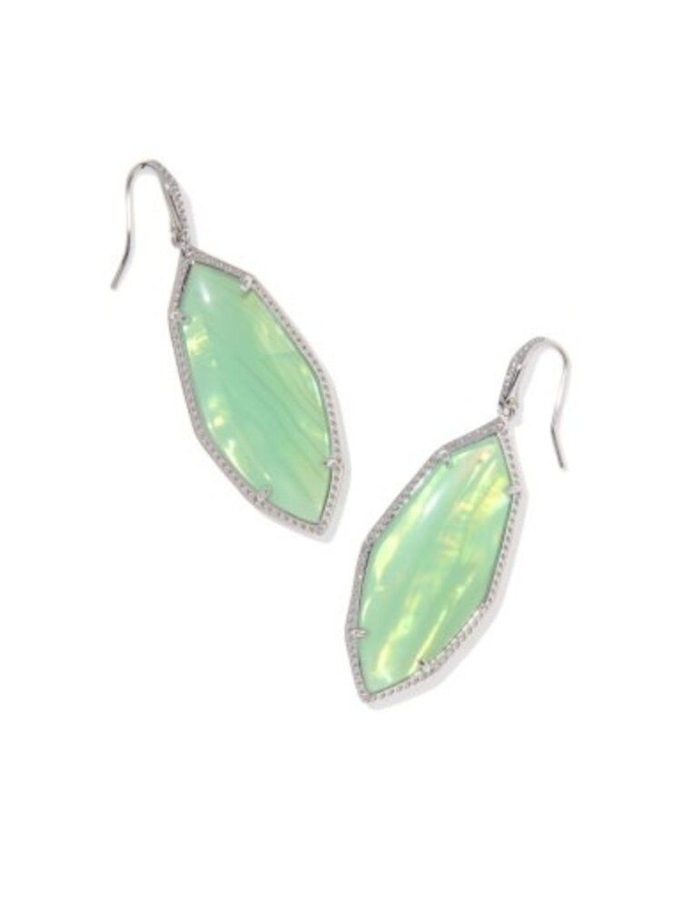 KENDRA SCOTT DESIGN Ophelia Silver Drop Earrings in Mint Iridescent Abalone
