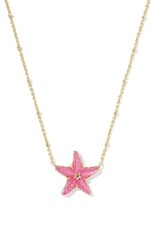 KENDRA SCOTT DESIGN Parker Starfish Gold Short Pendant Necklace in Bright Pink Mother-of-Pearl