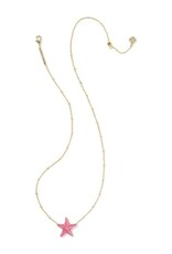 KENDRA SCOTT DESIGN Parker Starfish Gold Short Pendant Necklace in Bright Pink Mother-of-Pearl