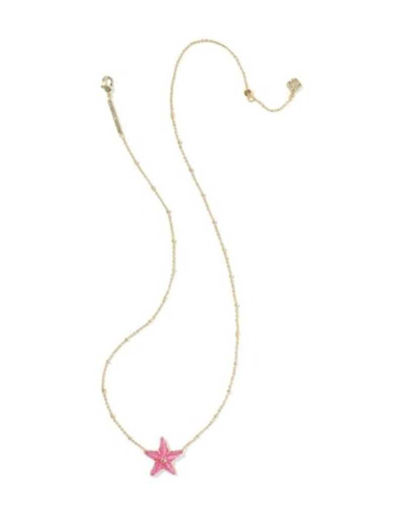 KENDRA SCOTT DESIGN Parker Starfish Gold Short Pendant Necklace in Bright Pink Mother-of-Pearl