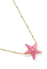 KENDRA SCOTT DESIGN Parker Starfish Gold Short Pendant Necklace in Bright Pink Mother-of-Pearl