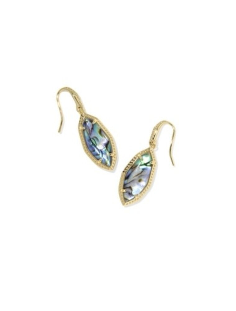 KENDRA SCOTT DESIGN Ophelia Gold Small Drop Earrings in Abalone Shell