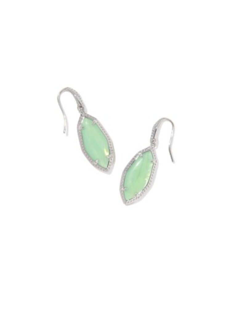 KENDRA SCOTT DESIGN Ophelia Silver Small Drop Earrings in Mint Iridescent Abalone