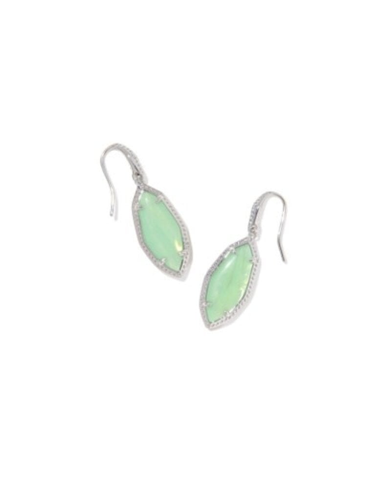KENDRA SCOTT DESIGN Ophelia Silver Small Drop Earrings in Mint Iridescent Abalone