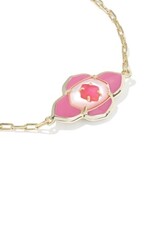 KENDRA SCOTT DESIGN Abbie Medallion Gold Delicate Chain Bracelet in Hot Pink Mix