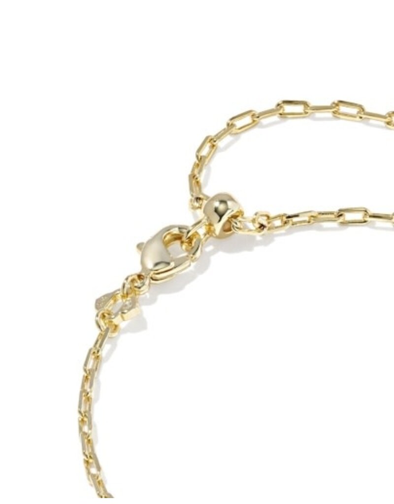 KENDRA SCOTT DESIGN Abbie Medallion Gold Delicate Chain Bracelet in Hot Pink Mix