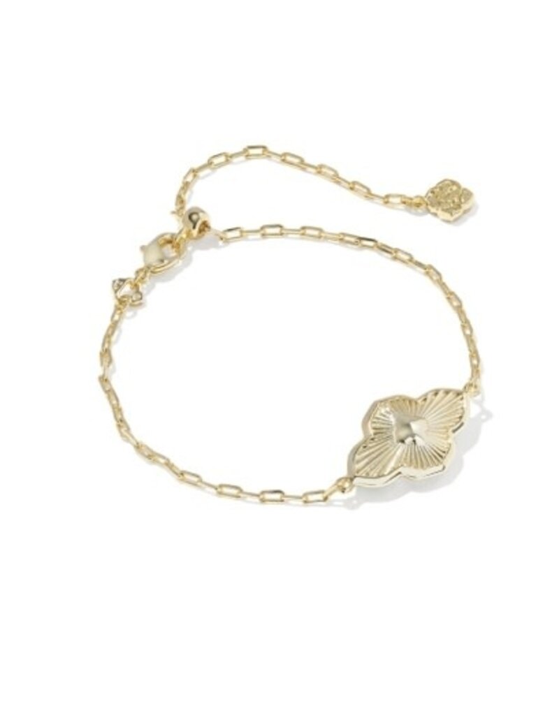 KENDRA SCOTT DESIGN Abbie Medallion Gold Delicate Chain Bracelet in Hot Pink Mix