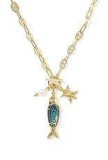 KENDRA SCOTT DESIGN Parker Fish Gold Long Charm Necklace