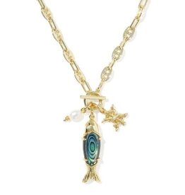 KENDRA SCOTT DESIGN Parker Fish Gold Long Charm Necklace