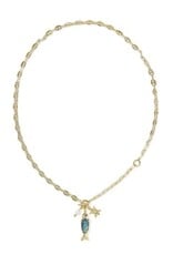 KENDRA SCOTT DESIGN Parker Fish Gold Long Charm Necklace