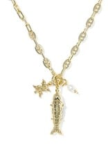KENDRA SCOTT DESIGN Parker Fish Gold Long Charm Necklace