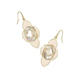 KENDRA SCOTT DESIGN Abbie Medallion Gold Drop Earrings in Neutral Mix