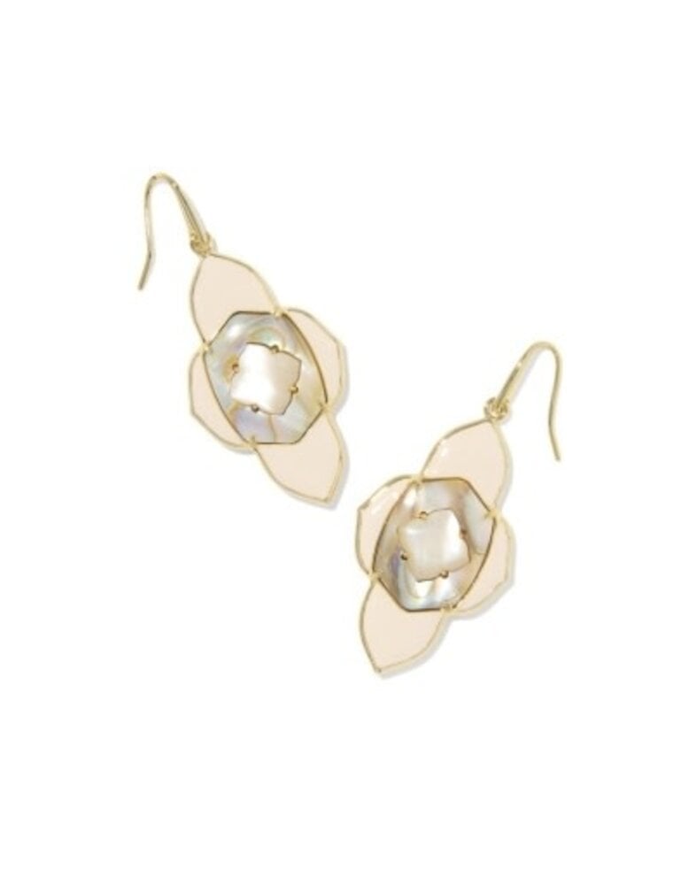 KENDRA SCOTT DESIGN Abbie Medallion Gold Drop Earrings in Neutral Mix