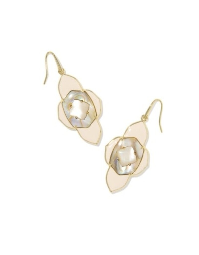 KENDRA SCOTT DESIGN Abbie Medallion Gold Drop Earrings in Neutral Mix