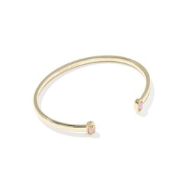 KENDRA SCOTT DESIGN Mini Elton Gold Cuff Bracelet in Light Pink Lab Grown Opal