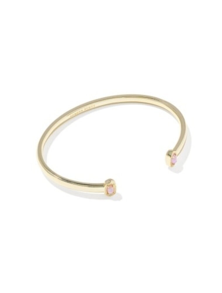 KENDRA SCOTT DESIGN Mini Elton Gold Cuff Bracelet in Light Pink Lab Grown Opal