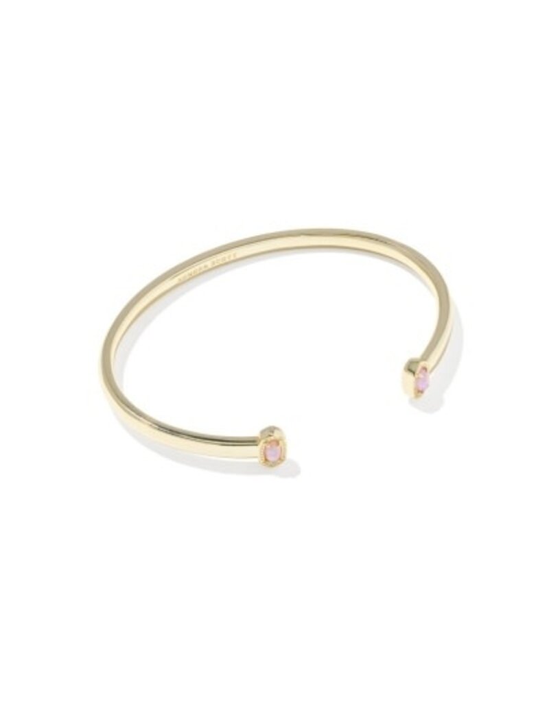 KENDRA SCOTT DESIGN Mini Elton Gold Cuff Bracelet in Light Pink Lab Grown Opal