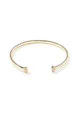 KENDRA SCOTT DESIGN Mini Elton Gold Cuff Bracelet in Light Pink Lab Grown Opal