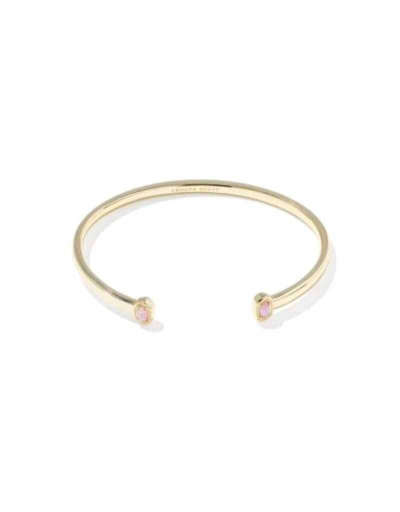 KENDRA SCOTT DESIGN Mini Elton Gold Cuff Bracelet in Light Pink Lab Grown Opal
