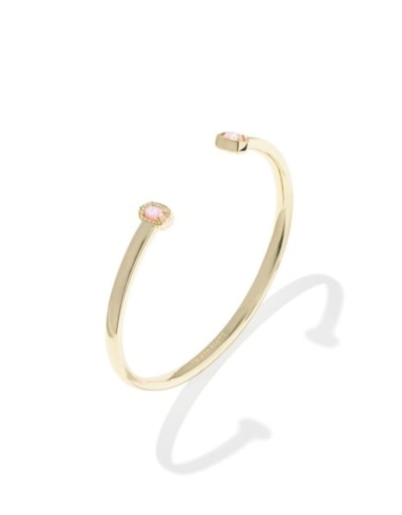 KENDRA SCOTT DESIGN Mini Elton Gold Cuff Bracelet in Light Pink Lab Grown Opal