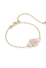 KENDRA SCOTT DESIGN Abbie Medallion Gold Delicate Chain Bracelet in Pink Mix