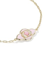 KENDRA SCOTT DESIGN Abbie Medallion Gold Delicate Chain Bracelet in Pink Mix