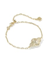 KENDRA SCOTT DESIGN Abbie Medallion Gold Delicate Chain Bracelet in Pink Mix