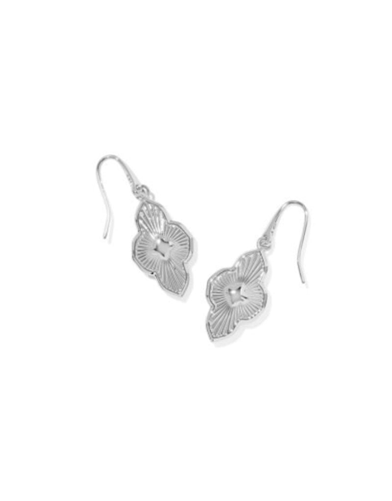 KENDRA SCOTT DESIGN Abbie Medallion Small Silver Drop Earrings in Abalone White Mix