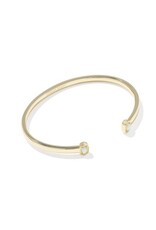KENDRA SCOTT DESIGN Mini Elton Gold Cuff Bracelet in Bright White Lab Grown Opal