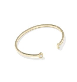 KENDRA SCOTT DESIGN Mini Elton Gold Cuff Bracelet in Bright White Lab Grown Opal