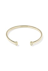 KENDRA SCOTT DESIGN Mini Elton Gold Cuff Bracelet in Bright White Lab Grown Opal