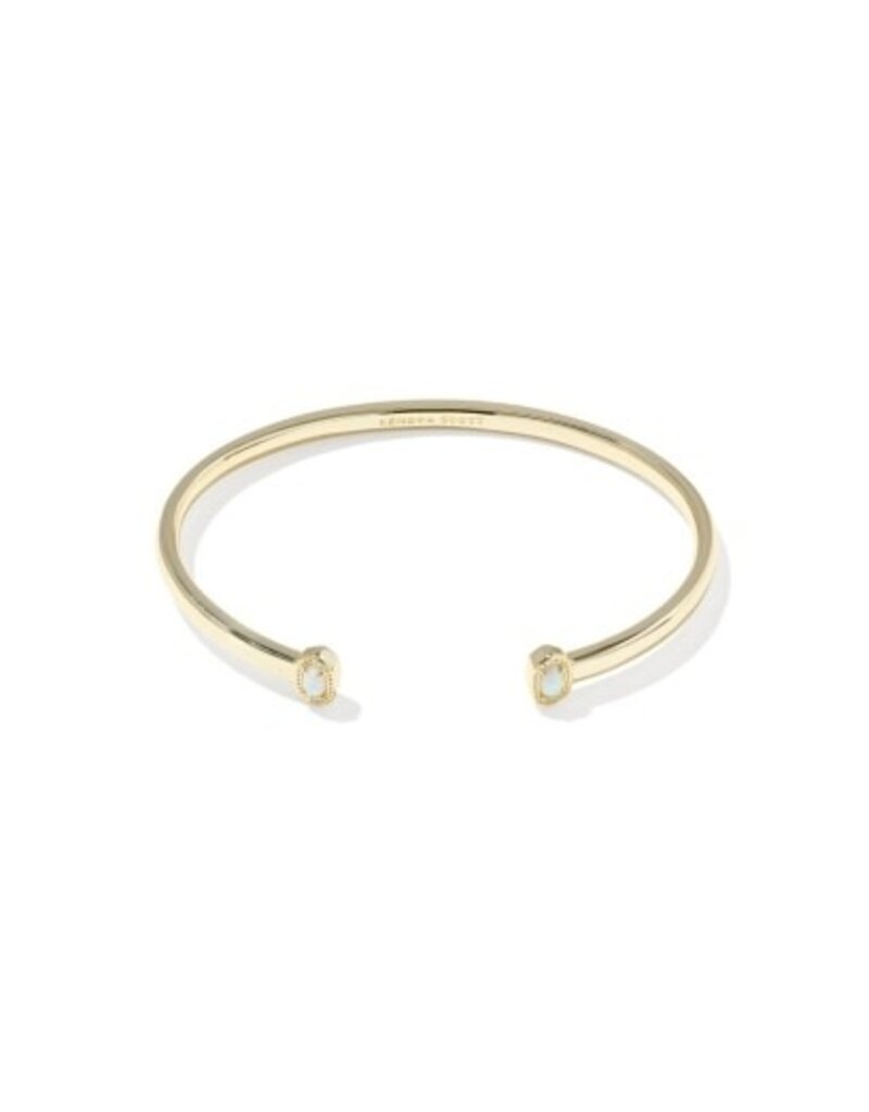 KENDRA SCOTT DESIGN Mini Elton Gold Cuff Bracelet in Bright White Lab Grown Opal