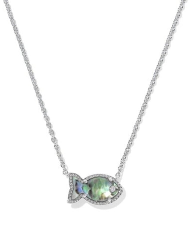 KENDRA SCOTT DESIGN Parker Fish Silver Short Pendant Necklace